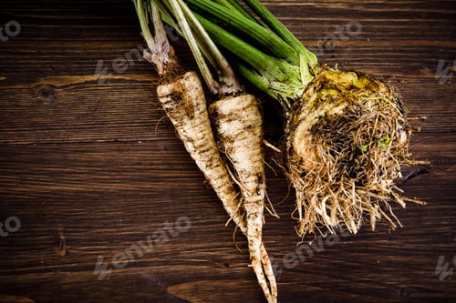 Preview: Raw Vegetables On Wooden Background