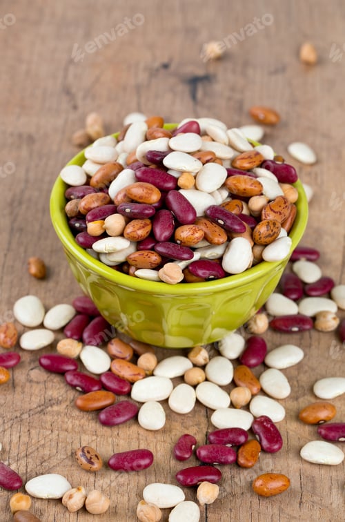 Preview: Various Beans On Wooden Surface