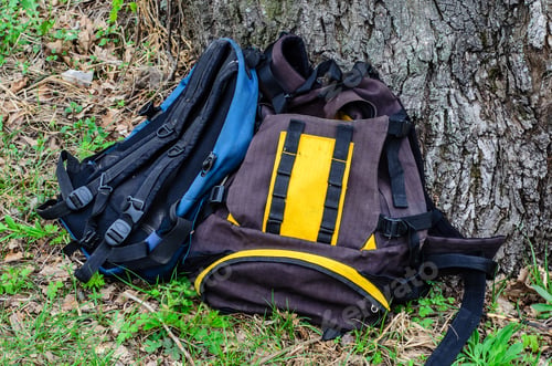 Preview: Touristic Backpacks Under The Tree On Green Grass