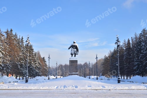 Preview: Park Alley At Winter In Primorsky Victory Park, St.Petersburg, Russia.
