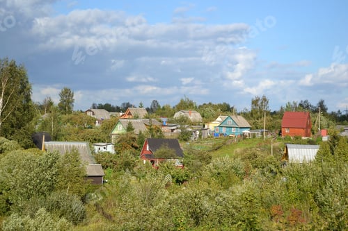 Preview: Russian Village Petro-Slav At Summer Day, Near St. Petersburg