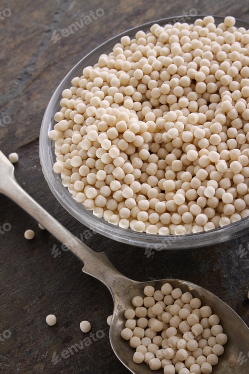 Preview: Healthy Uncooked Giant Couscous In Dish