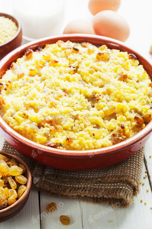 Preview: Millet Casserole With Raisins On The Table