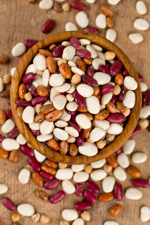 Preview: Various Beans On Wooden Surface