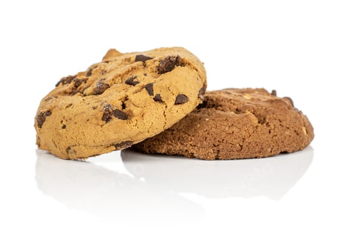 Preview: Group Of Two Whole Sweet Brown Cookie Isolated On White Background