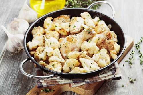 Preview: Roasted Cauliflower With Chicken In The Frying Pan