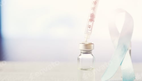 Preview: A Man Signs A Medical Document. Medical Equipment On The Table. Stethoscope And Ampoules With