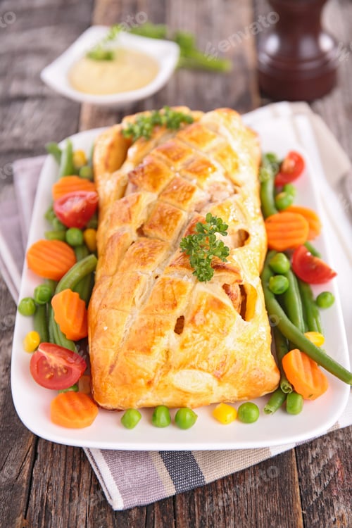 Preview: Pork Fillet Cooked With Dough Crust And Vegetable