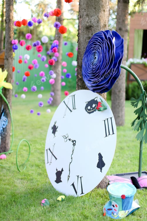 Preview: Clock As Decoration On Children Playground In Summer Camp.