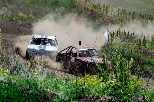 Preview: Race Of The Old Wrecked Cars. Rally On Open Air With Dust
