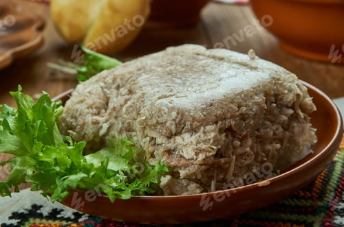 Preview: Kholodets, Aspic Is A Dish, Ukrainian Cuisine, Traditional Assorted Dishes, Top View.