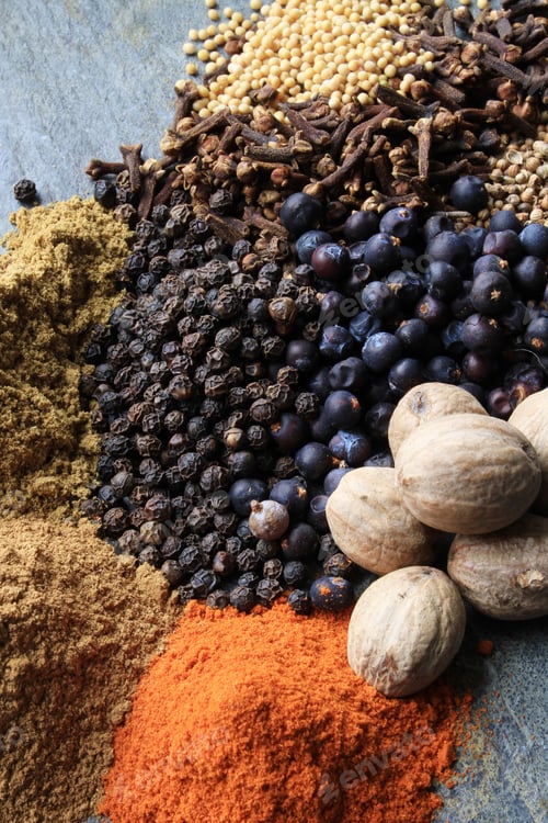 Preview: Asian Spices Piled On Slate