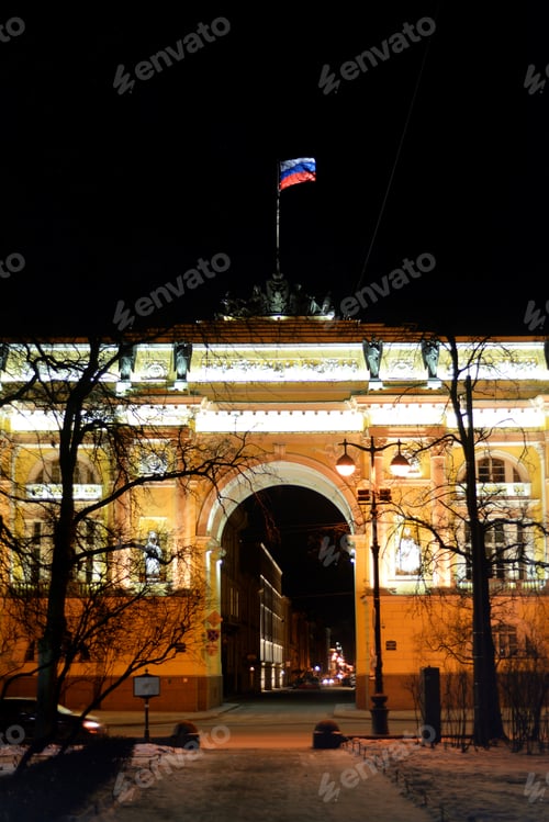 Preview: Building Of The Senate And The Synod In St.Petersburg At Night, Russia.