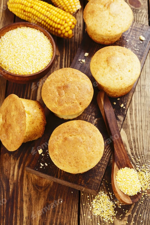 Preview: Muffins With Corn Flour On The Table