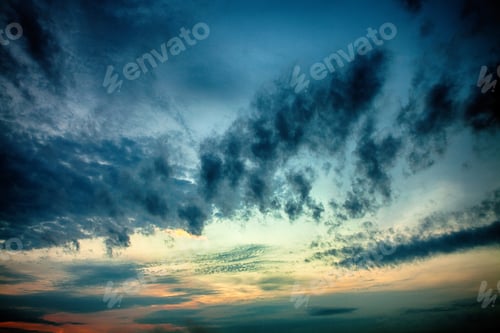 Preview: Blue Sky With Clouds And Sun