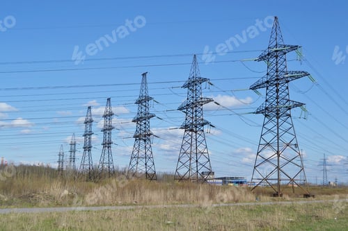 Preview: Spring Landscape With Power Line, Russia.