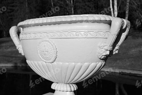 Preview: Old Vase. Detail Of The Bridge Through The River The Slav In Pavlovsk Park, St.Petersburg, Russia