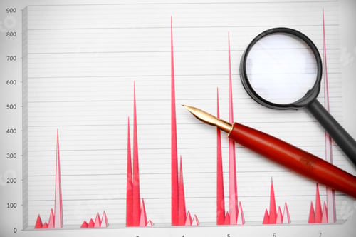 Preview: Pen And A Magnifier On Graphs.