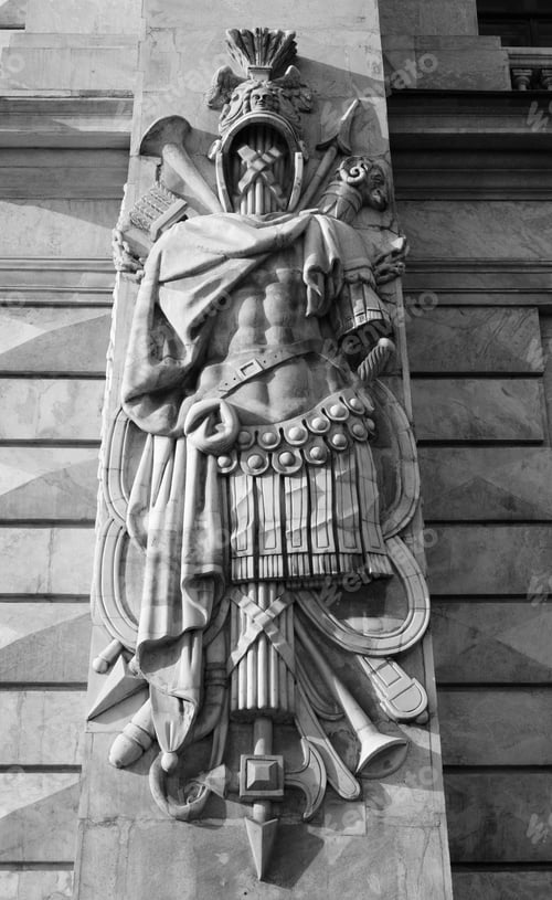Preview: Fragment Of Facade Of The Mikhailovsky Castle In St.Petersburg, Russia. Black And White.
