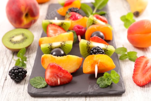 Preview: Fresh Fruit Skewers on a Slate Board