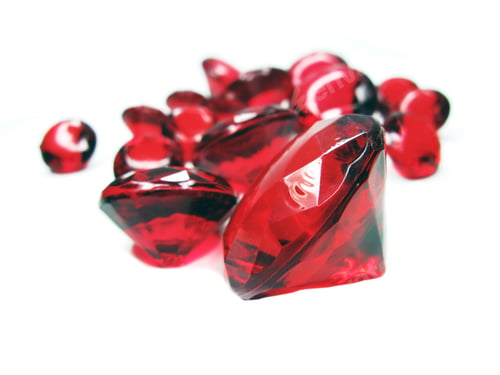 Preview: Ruby Gem Stones Crystals Isolated On White Background