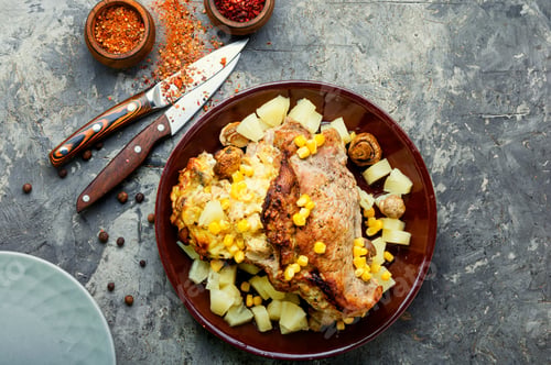 Preview: Stuffed Meat With Pineapple And Cheese.Meatloaf With Mushrooms And Cheese.