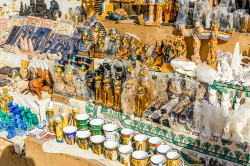 Preview: Different Egyptian Souvenirs For Sale In Street Shop
