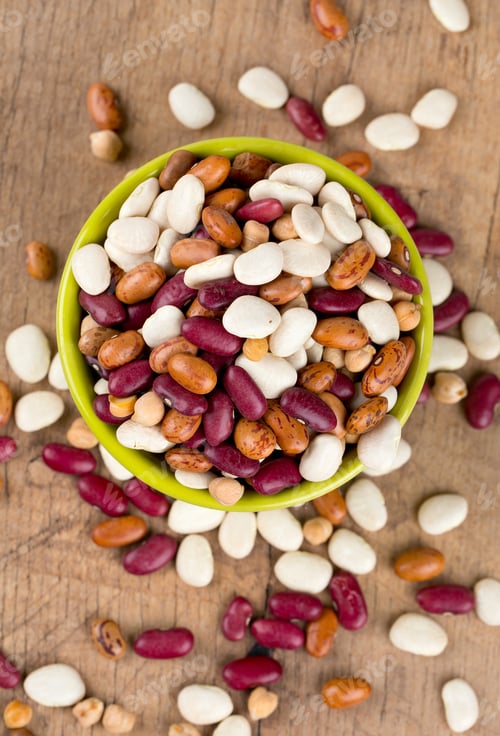 Preview: Various Beans On Wooden Surface