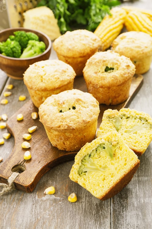 Preview: Corn Muffins With Broccoli On The Table