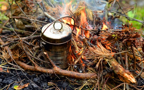 Preview: Bonfire On Which Is Brewed Pot At Summer.