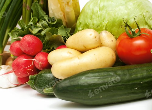 Preview: Fresh Vegetables On White Background