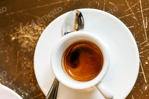 Close Up Shot of Dark Espresso Coffee