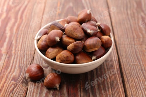 Preview: Chestnut Bowl On Wood Background