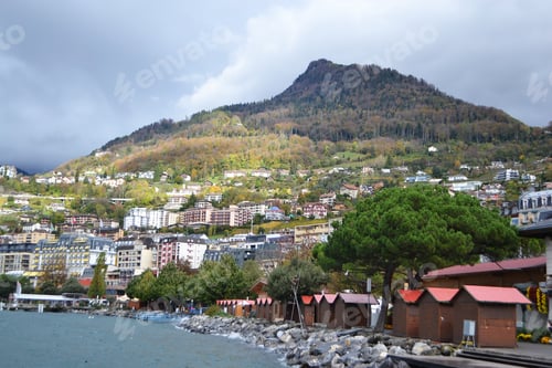 Preview: View Of Montreux, Geneva Lake, Switzerland.