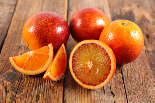 Preview: Red Orange On Wood Background