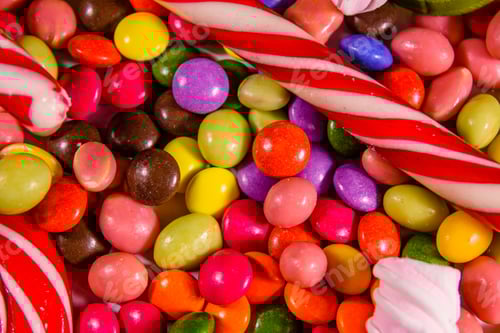 Preview: Texture Of The Many Different Candies For Background