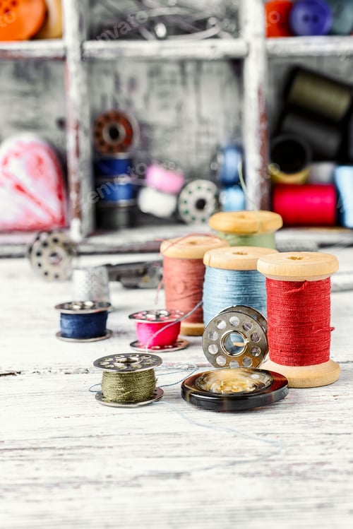 Preview: Accessories For Repair And Sewing Of Clothes And Jewelry.Selective Focus