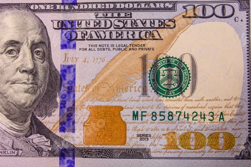 Preview: Detailed Close-up of a One Hundred Dollar Bill
