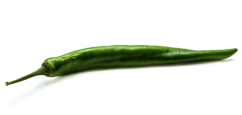 Preview: One Whole Chili Pepper, Green Cayenne, Isolated On White Background