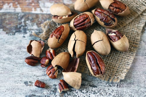 Preview: Pecan On A Wooden Surface. Selective Focus. Macro.