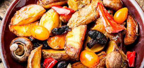 Preview: Plate With Delicious Fried Homemade Potatoes With Mushrooms