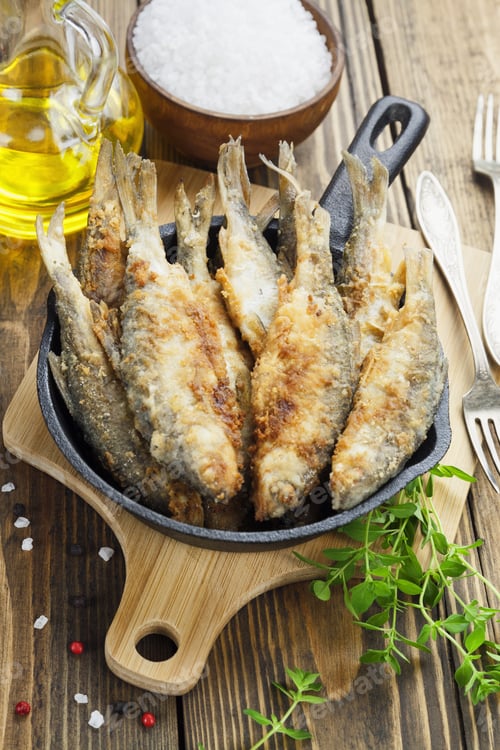 Preview: Fried Fish In A Frying Pan On The Table