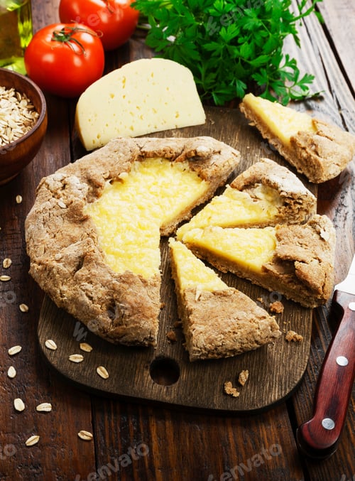 Preview: Galetta With Oat Flakes And Cheese On The Table