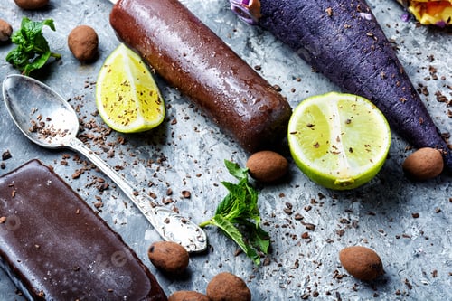 Preview: Colorful Ice Cream Cones Of Different Flavors.Ice Cream Covered With Chocolate