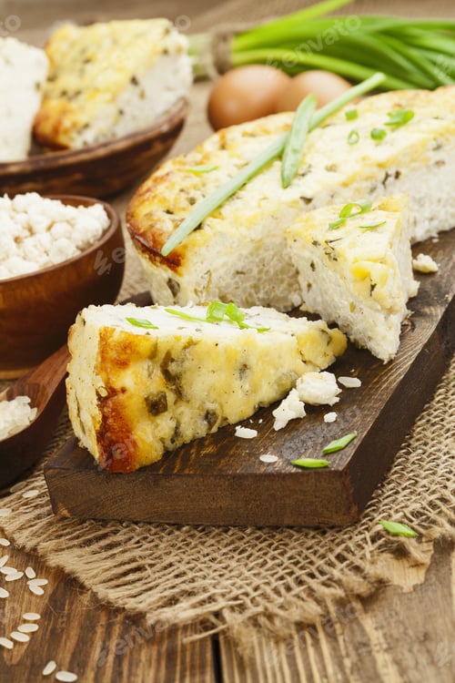 Preview: Rice Pie With Cottage Cheese And Spring Onion