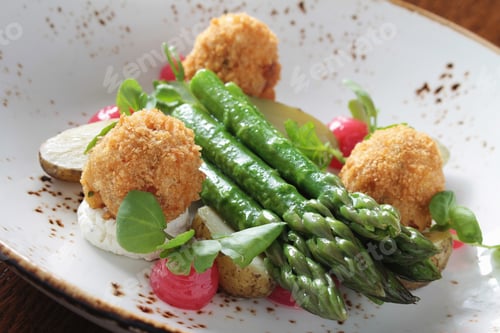 Preview: Plated Asparagus Appetizer Starter