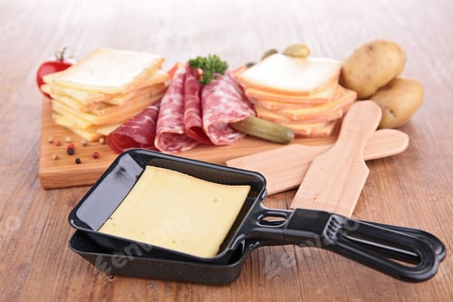 Preview: Raclette On Wood Background