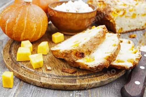 Preview: Homemade Pie With Pumpkin And Curd On The Table