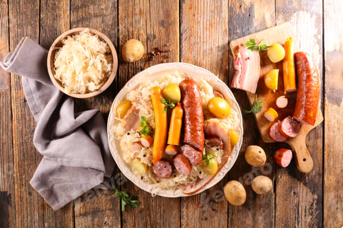 Preview: Cabbage, Potato And Meats- Top View