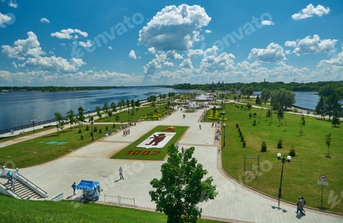 Preview: Walkway On Strelka In The City Of Yaroslavl.Golden Ring Of Russia June 18, 2017